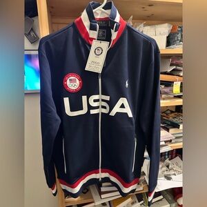 NWT Polo by Ralph Lauren Men's Navy USA Olympic Jacket